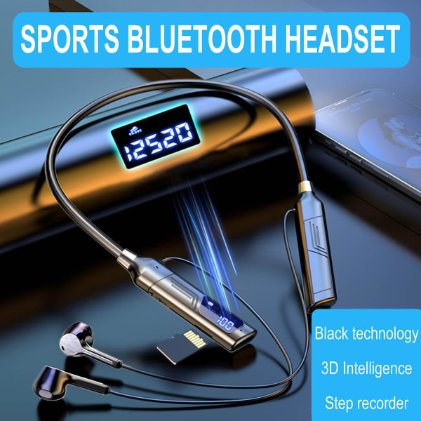 Neck Sports Bluetooth Headset Stereo Pluggbart Bluetooth Headset