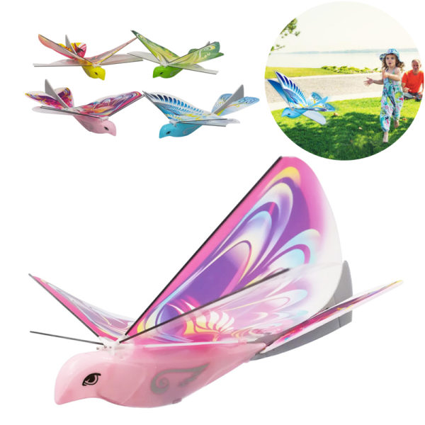 Segelflygplan för barn, elektriskt handkastat fågelsegelflygplan Pink