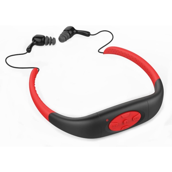 Vattentät headset musikspelare, FM-radio, Bluetooth hörlurar för simning, löpning, sport