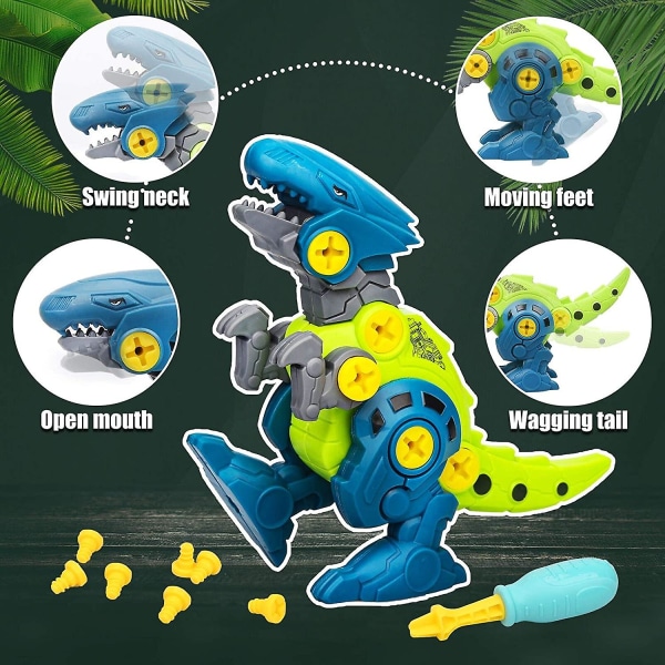 4st diy dinosaurieleksaker - Bygga Dino Egg Ta isär leksaker med skruvmejslar