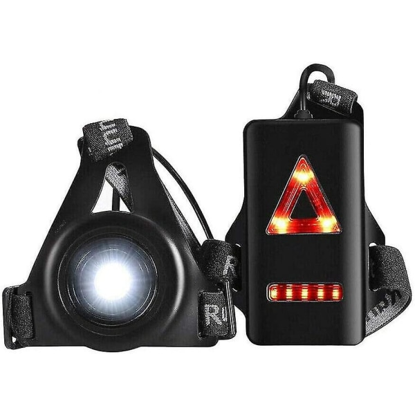 Löpljus Bröstljus Löputrustning för löpare 3 lägen Body Torch USB Uppladdningsbar lampa