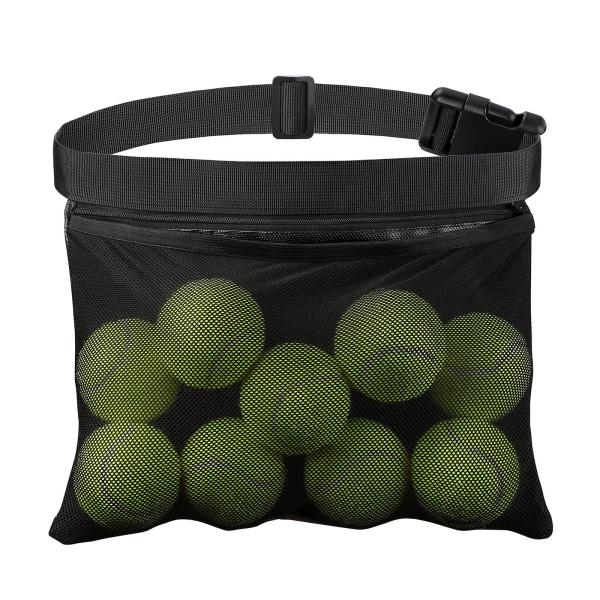 Hållare för pickle bollar, hållare för tennisboll, bollpåse, höftväska i mesh midja, lätt att hålla pickle bollar eller tennis black