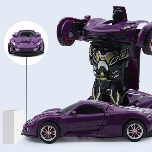 Transformerande robotbilmodell mini transformerande robotleksak purple