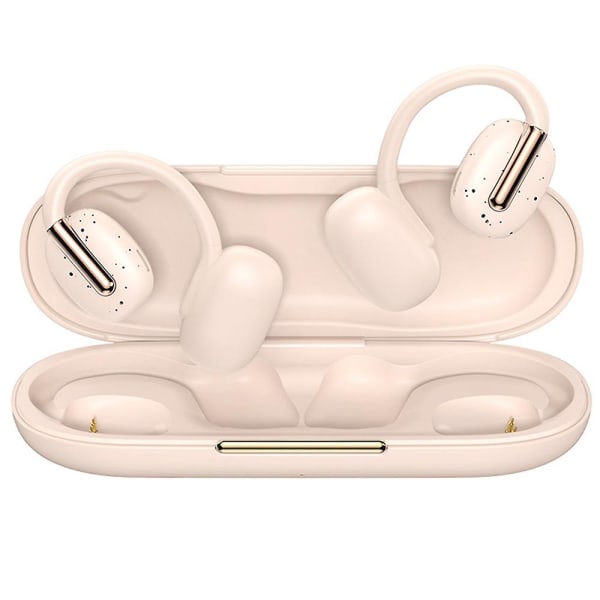 Open Ear trådlösa hörlurar Bluetooth 5.3 hörlurar med inbyggd mikrofon, vattentäta hörlurar för sport, träning (vit) white