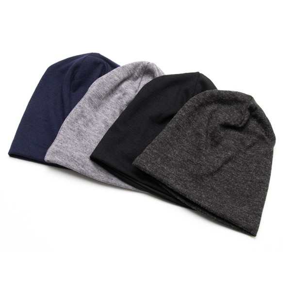 Utomhus hattar hattar Koreanskt mode höst och vinter hattar enfärgade stickade mössor Blue