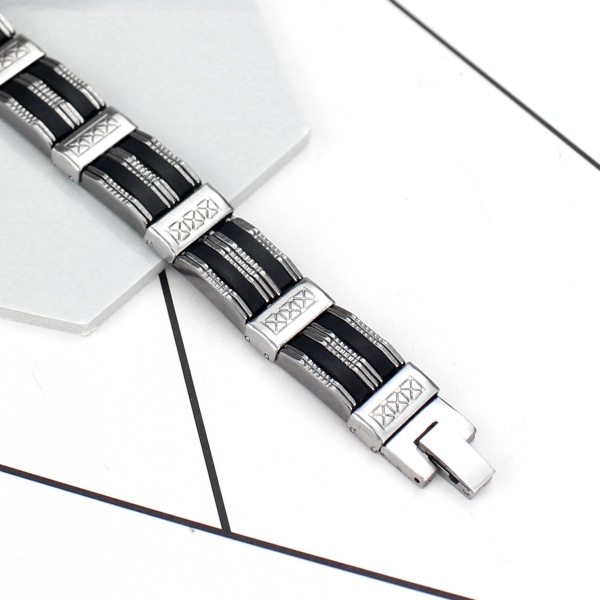 Fashion Style armband Silikon titan stål armband