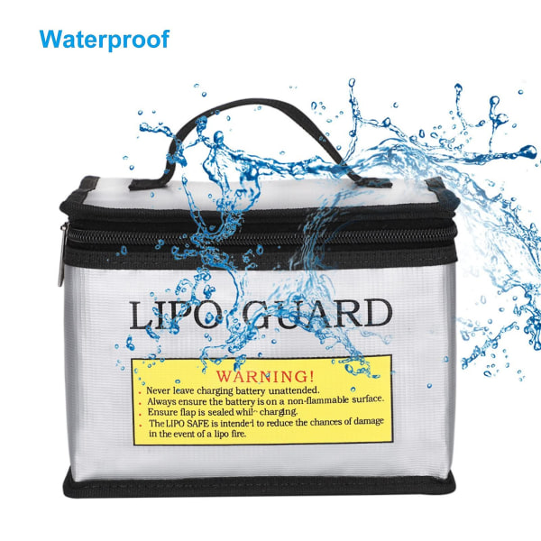 Flamskyddad explosionssäker Lipo Safe-väska med stort utrymme för Lipo-batteriförvaring och laddning (215x145x165 mm)