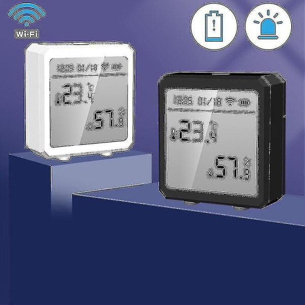 Temperatur- och luftfuktighetsmätare med skärm Smart Wifi-termometer Hygrometer Röststyrning Wifi-termometer