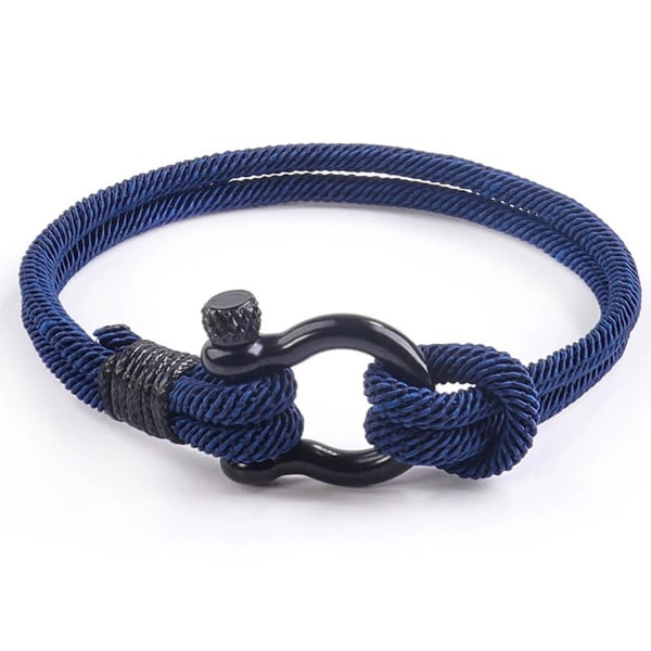 Män Dam Stål Skruv Ankare Schackel Nautical Sailor Rope Armband Wrap Armband (Flera färger tillgängliga) blue