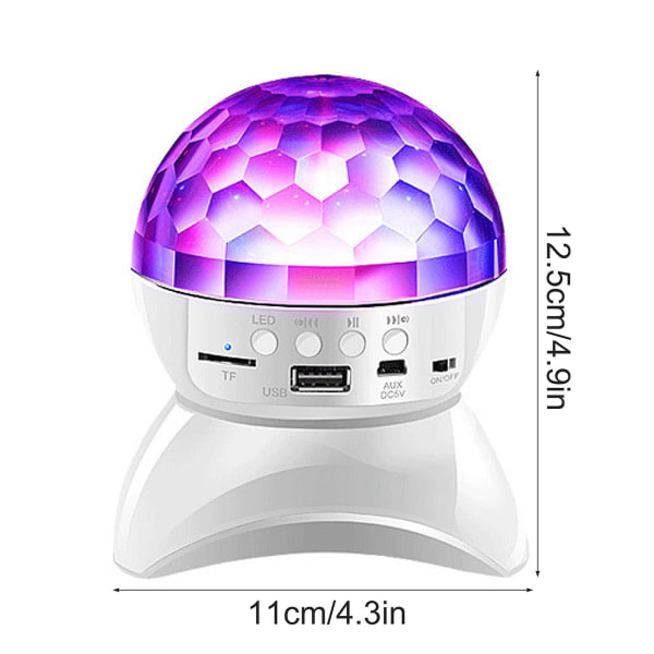 Disco Ball LED Bluetooth högtalare, kreativ 360 graders roterande nattlampa, hållbar för barns sovrum och fester Black