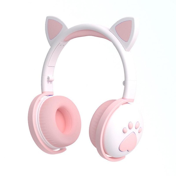 Stereo Gaming Headset, Cat Ear Noise Reduction Datorspel Hörlurar Vit White