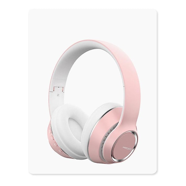 Trådlösa hörlurar 5.0 hopfällbara Hifi Bluetooth trådlösa hörlurar med inbyggd mikrofon (rosa) style3