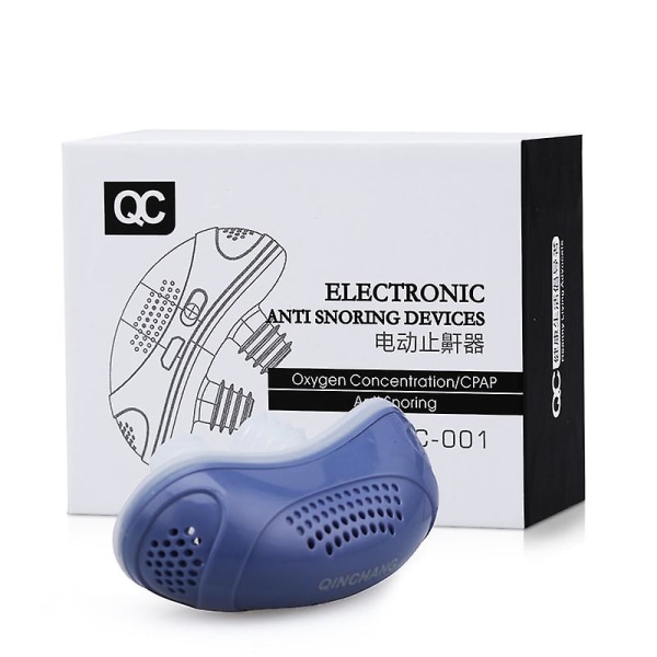 Snarkstoppanordning Elektrisk Mini CPAP Anti-Snarkutrustning för sömnapnékorrigering Blue