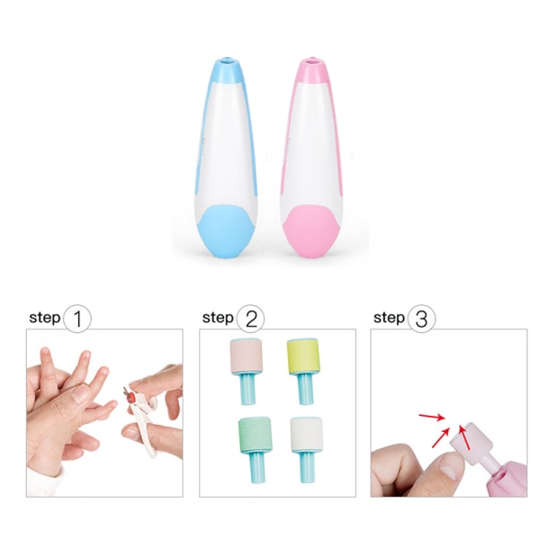 Elektrisk nagelfilsax för baby att trimma nageln Pink