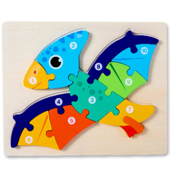 Barn dinosaurie 3d pussel barn tecknad leksak form DIY pedagogisk leksak Pterosaurs