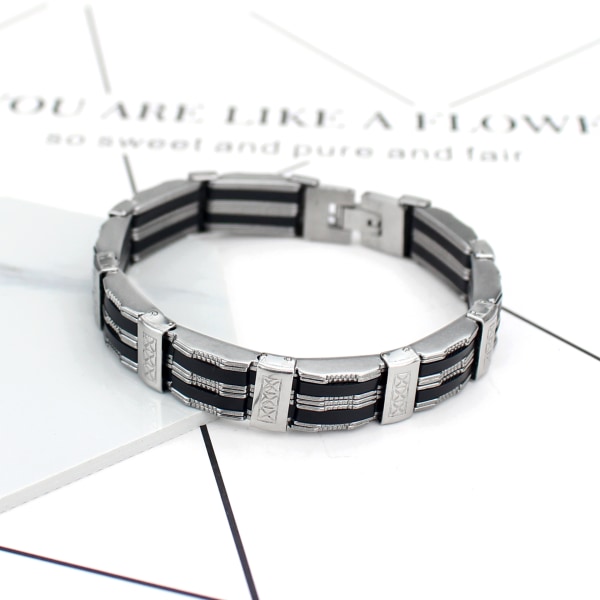 Fashion Style armband Silikon titan stål armband
