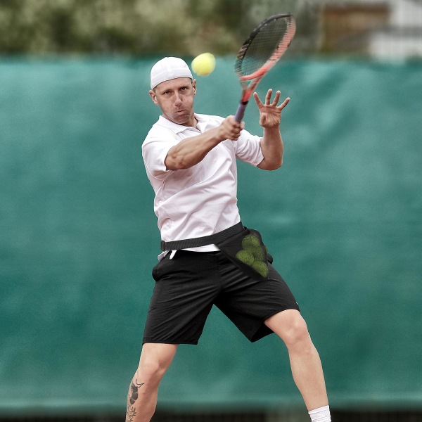 Hållare för pickle bollar, hållare för tennisboll, bollpåse, höftväska i mesh midja, lätt att hålla pickle bollar eller tennis black