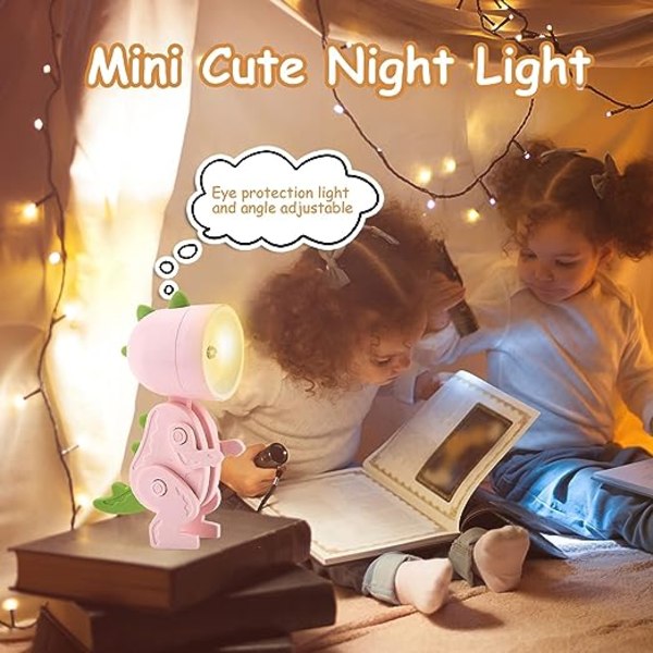 Mini nattlampa dinosaurie (rosa), tecknad DIY söt nattlampa,