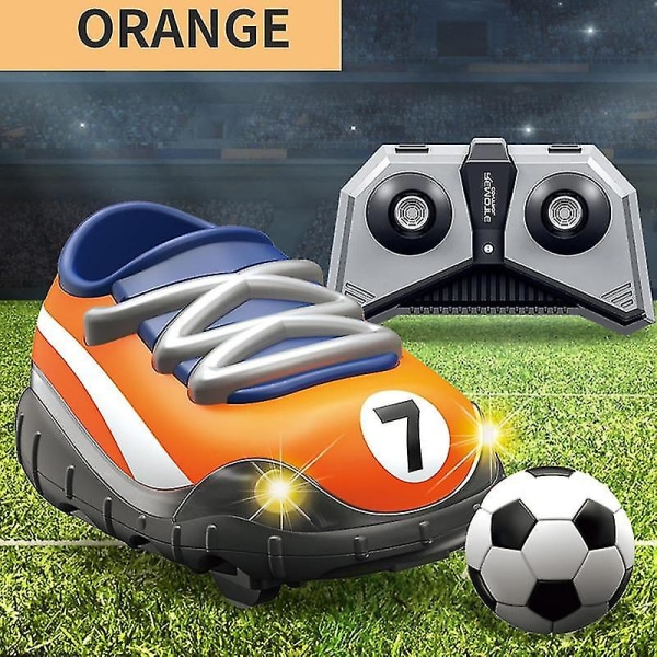 RC Fotbollsbil LEKSAK, Fotbollsskor Form Rc med LED-spelset orange
