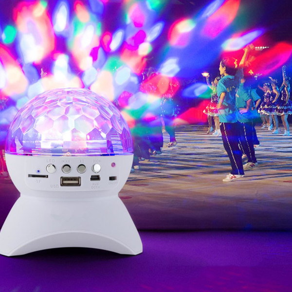 Disco Ball LED Bluetooth högtalare, kreativ 360 graders roterande nattlampa, hållbar för barns sovrum och fester Black