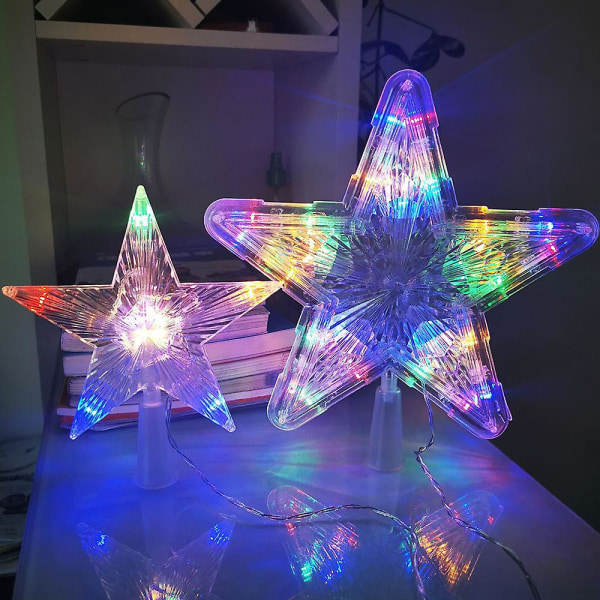 Pentagramformad ljus julgran hängande prydnad Xmas Home 10/30 LED Party Topper Dekoration Mulitcolor 10 Lights