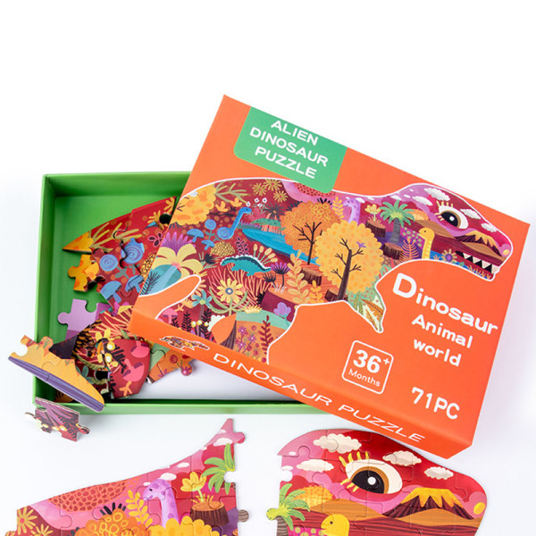 Barnpussel träpussel pedagogiska spel leksaker Elephant