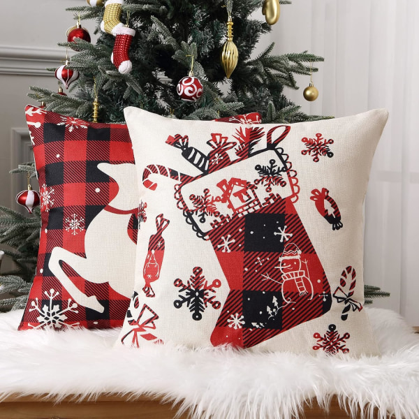 Kudde jul kreativa bomull och linne örngott hem ländryggen cover soffa  kuddfodral populär stil A 904f | A | Fyndiq