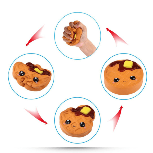 4PCSSquishy expression choklad smörgås kex långsam rebound söt simulering mjuk mat barnleksak 4PCS