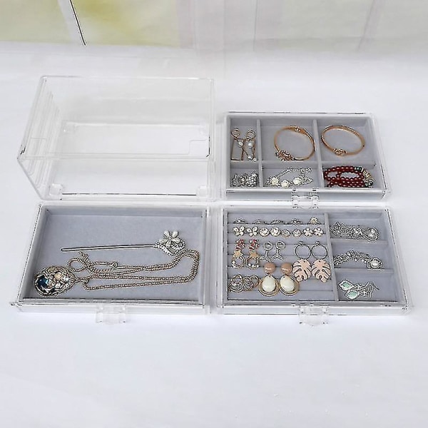 Förvaring Smycken Halsband Organizer Örhänge Ring Display Kosmetisk Box (flera färger tillgängliga) blue