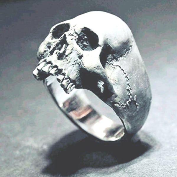 Smycken present mäns skalle ring gotisk rostfritt stål Biker Ring motorcykel armband silver US11