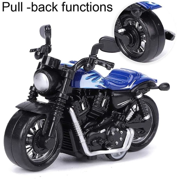 Legering Motorcykel Modell Leksak Ornament Simulering Lokomotiv Pojke leksak. Blue