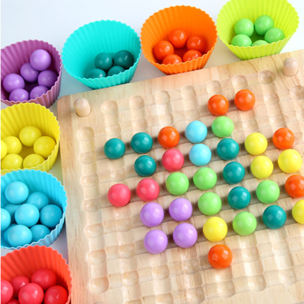 Barnleksaker pussel Montessori färgsortering träleksaker