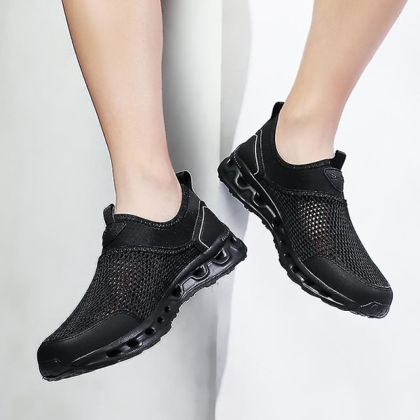 Löparskor för män Casual som andas Promenadskor Bekväma lätta skor (flera val) Black 42