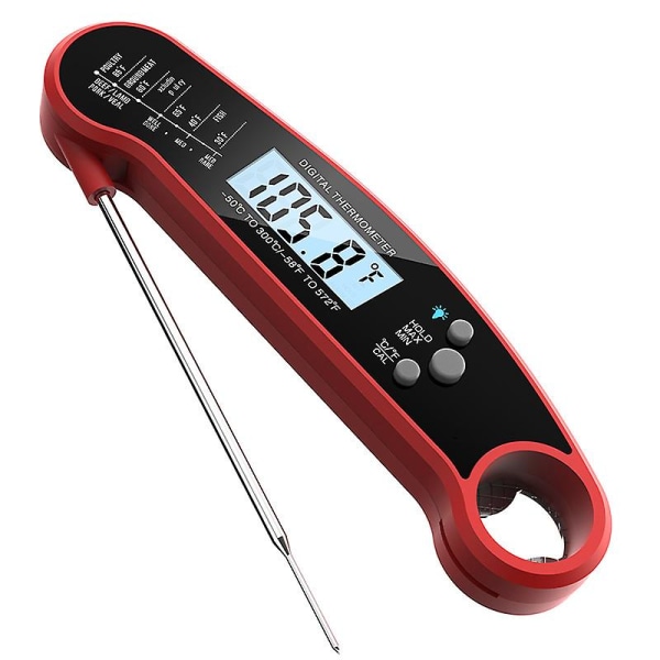 Termometer Digital Instant Read Meat Ambidextrous Bakgrundsbelyst professionell för kök, grill, grill, rökare, godis