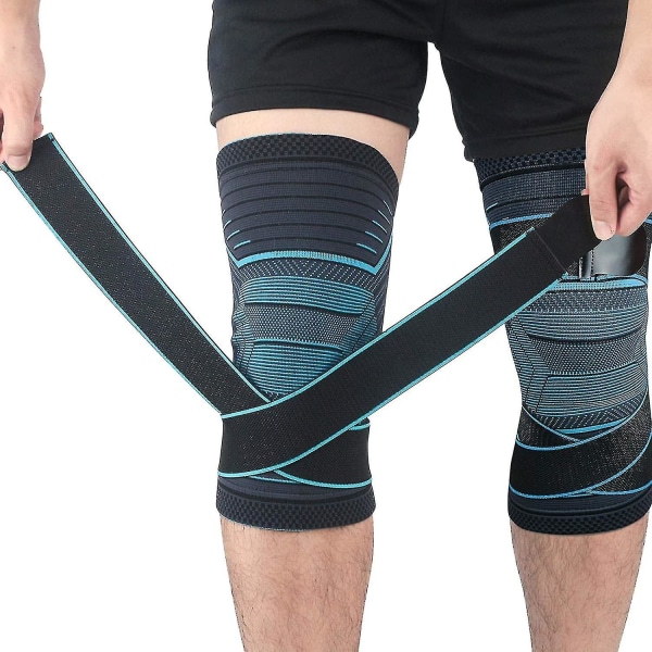 Knäskydd 3 par knäkompressionsärmar med justerbara remmar för män och kvinnor, professionell knästöd XL
