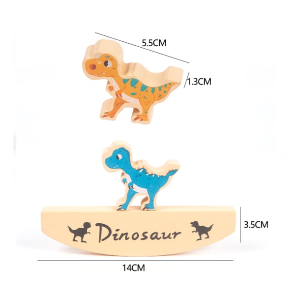 Tecknad träblock balans dinosaurie byggstenar leksaker