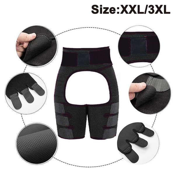 Magbälte Korsett Waist trainer, Fitness för kvinnor och män Black L-XL