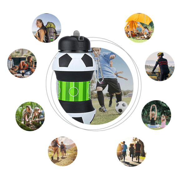 Silikon Vikbar Vattenflaska Vikbar flaska för barn basketball