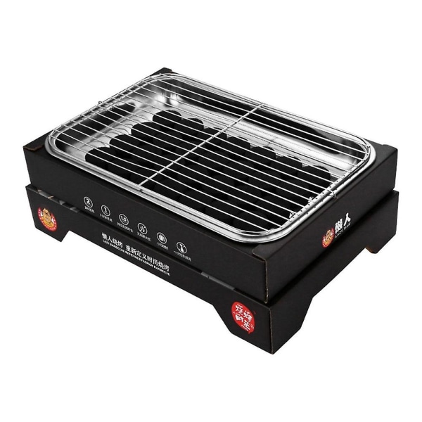 Minigrill Engångsartiklar Träkol Kompaktgrillar Campingtillbehör Instant Bbq Flerfärgad valfri Black