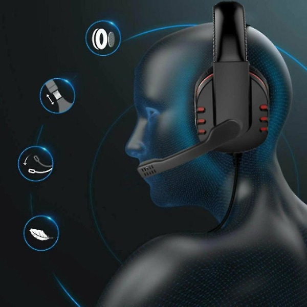 Headset Headset Trådbundet Headset Desktop Gaming Mikrofon USB Trådbundet Gaming Headset blå blue