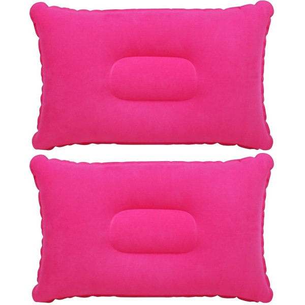 2-pack uppblåsbara kuddar för resor, camping eller i bilen Flerfärgad valfri Pink