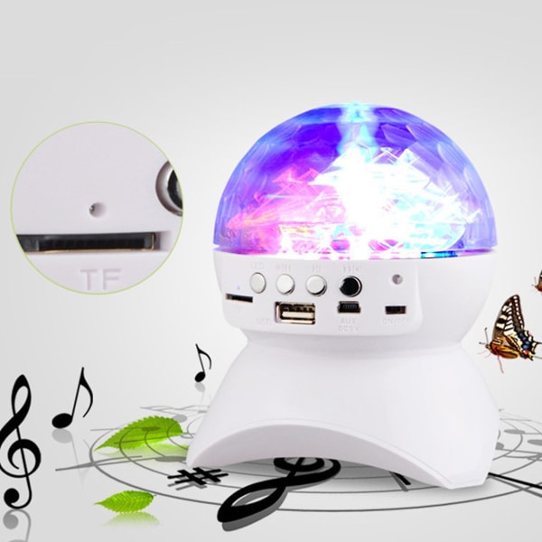 Disco Ball LED Bluetooth högtalare, kreativ 360 graders roterande nattlampa, hållbar för barns sovrum och fester Blue