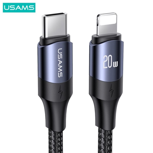 USAMS USB-C - lightning Kabel PD 20W Snabb laddning 1.2m