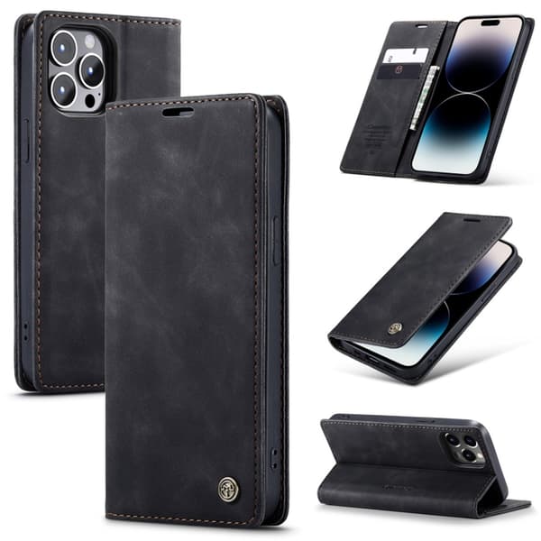 Fodral iPhone 14 PRO MAX - CaseMe Plånbok Svart