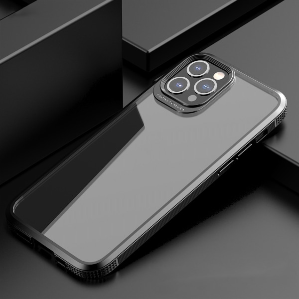 Skal iPhone 12/12 Pro Svart Stötsäker Transparent