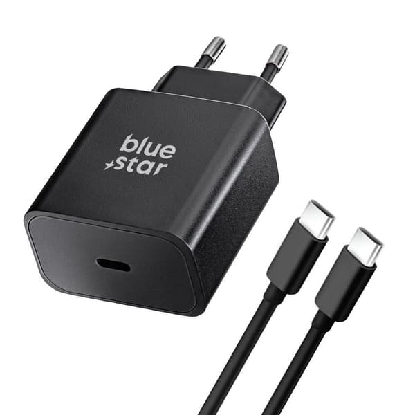 Snabbladdare USB-C 25W m USB-C Kabel Svart