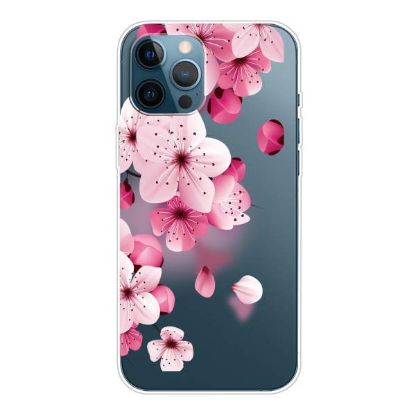 Högtransparent TPU skyddsfodral för iPhone 13 Pro (Cherry Blossoms)