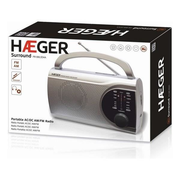 Haeger AM/FM Surround Radio - Haeger - Grå - LED-ljus - Teleskopisk - Jack ljudingång