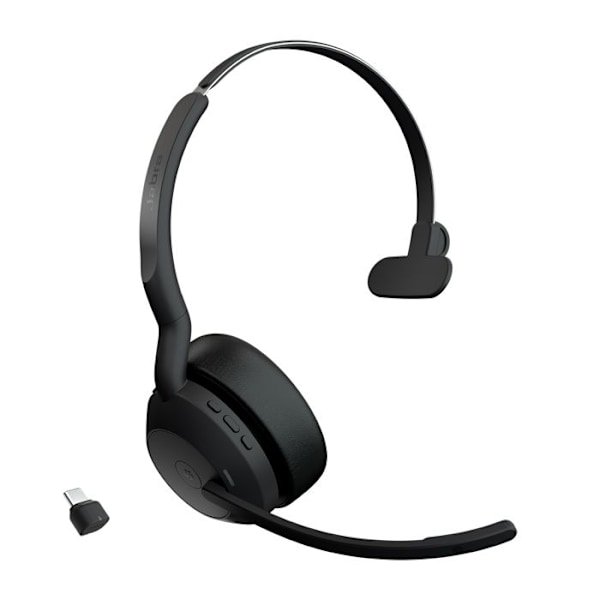 Headset - Bluetooth - trådlöst - USB-C - Jabra - Jabra Evolve2 55 MS Mono - headset