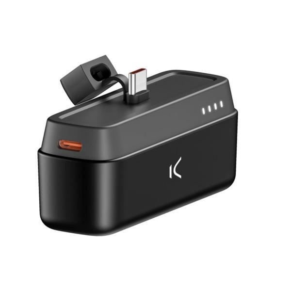 KSIX BPB4800S01N svart powerbank - 4 800 mAh - USB-C hane - Laddning via USB-C Svart
